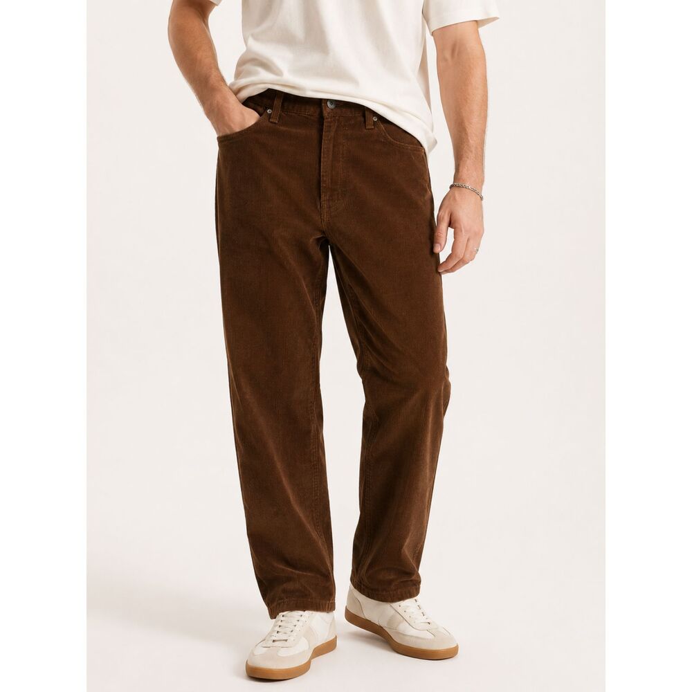 Mutual Weave Brown Corduroy Pants Mens 30 x 30 Relaxed Taper 5 Pocket Y2K Preppy